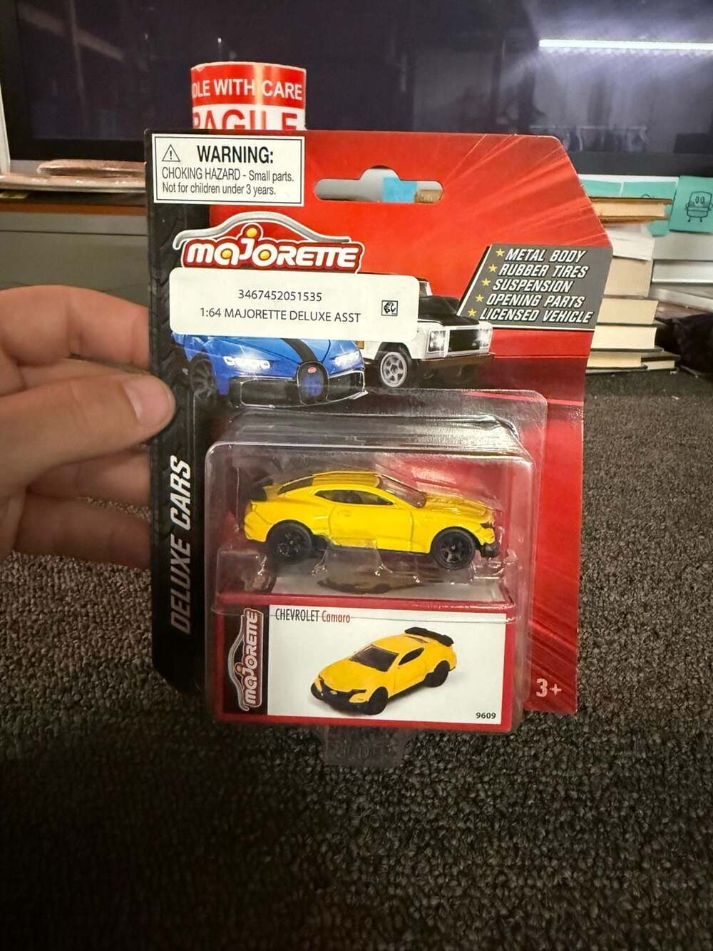 Majorette Chevrolet Camaro Die-Cast Car Yellow 1:64